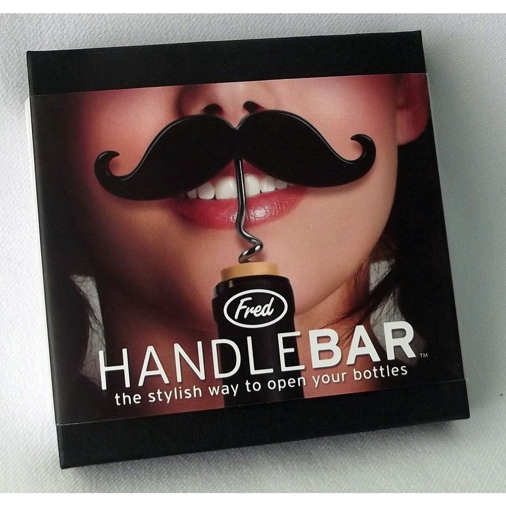 Mustache Bottle Handlebar Corkscrew Opener Fred Novelty Wine Beer Pop Curly NEW